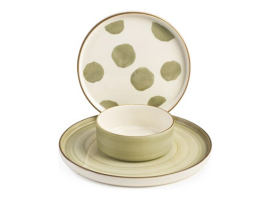 SET DE 3 ASSIETTES 1 SERVICE CÉRAMIQUE DÉCORÉE