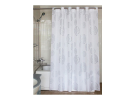 RIDEAU DE DOUCHE EN POLYESTER SPIRALÉ ARGENTÉ