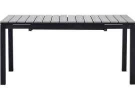 TABLE EXTENSIBLE EN POLYWOOD ALUMINIUM NOIR/GRIS