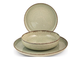 SERVICE DE TABLE 12 PIÈCES EN PORCELAINE PERLÉE