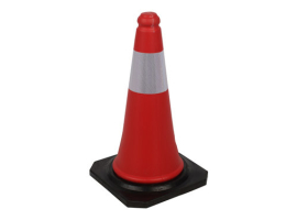 CÔNE RÉFLÉCHISSANT SIMPLE BANDE 50CM CÔNE DE SIGNALISATION AVEC BASE EN CAOUTCHOUC POUR ENFANTS
