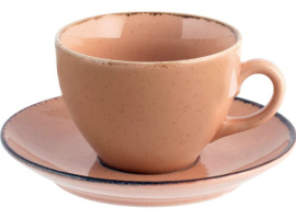 MUG PERLÉ EN PORCELAINE AVEC ASSIETTE ASSORTIE