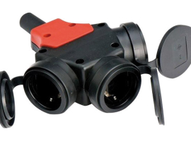 ADAPTATEUR TRIPLE TT 16A CAOUTCHOUC