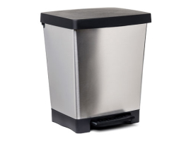 CUBIK BAC À PÉDALE DÉCORÉ GRIS ACIER