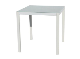 TABLE EN VERRE ALUMINIUM BLANC