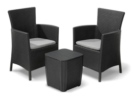 FAUTEUIL EN RÉSINE DE ROTIN 2 U+TABLE