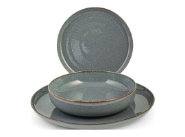 SERVICE DE TABLE 12 PIÈCES EN PORCELAINE PERLÉE