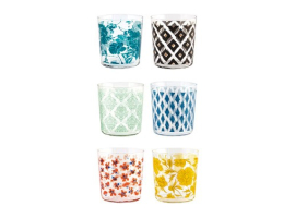 VERRE À EAU VERRE DÉCORÉ COLORÉ