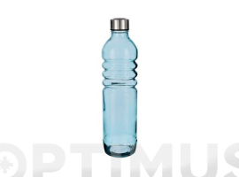 BOUTEILLE EN VERRE GAUFRÉ BLEU