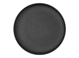 ASSIETTE EN PORCELAINE NOIRE FOSSILE