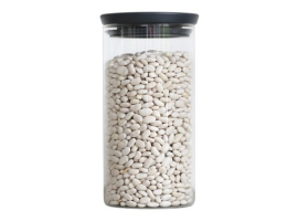 POT EN VERRE EMPILABLE COUVERCLE GRIS
