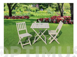TABLE EN BOIS +2 CHAISES PLIANTES DÉCAPE