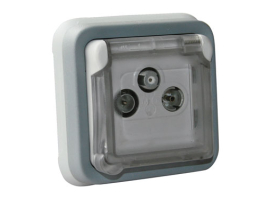 BASE TV ENCASTRÉE GRIS IP55