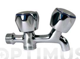 ROBINET DE MACHINE À LAVER DOUBLE V/CHROME EN MÉTAL