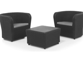 ENSEMBLE EN RÉSINE 2 FAUTEUILS+TABLE