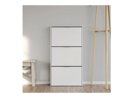 ÉTAGÈRE À CHAUSSURES 3 PORTES BLANC