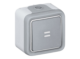 BOUTON POUSSOIR LUMINEUX EXTER. 8,4X5,7X8CM PLEXO 55 ENCASTRÉ IP 55
