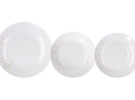 VAISSELLE EN PORCELAINE DÉCORÉE 18 PIÈCES