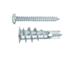 CHEVILLE MÉTALLIQUE POUR PLAQUE DE PLÂTRE AVEC VIS À TÊTE CYLINDRIQUE