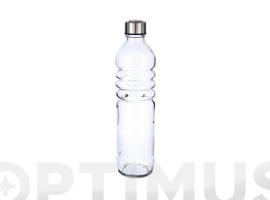 BOUTEILLE TRANSPARENTE EN VERRE GAUFRÉ
