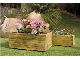 JARDINIÈRE RECTANGULAIRE EN BOIS GAIA + GÉOTEXTILE