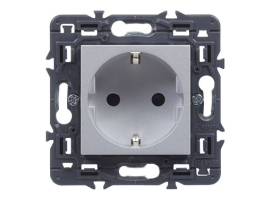 PRISE ÉLECTRIQUE 9X9X3,8CM PRISE AVEC TERRE ABS ALUMINIUM VALENA