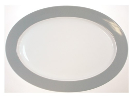 PLATEAU OVALE EN PORCELAINE OUVERT