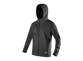 SWEAT À CAPUCHE ÉLASTIQUE GRIS AVEC FERMETURE ÉCLAIR