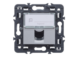 SOCKET RJ45 ELEC 9X9X3,8CM EMP CAT 6 ABS ALUM VALENA NEXT LEGR