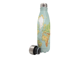 BOUTEILLE THERMOS EN ACIER INOXYDABLE AVEC CARTE DÉCORÉE