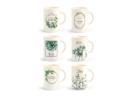 MUG NOUVEAU EN PORCELAINE OSSEUSE FEUILLES