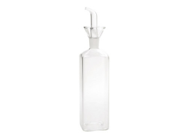 BURETTE À HUILE CARRÉE EN VERRE ANTI-GOUTTE