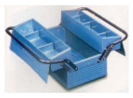 BOÎTE À OUTILS EN MÉTAL BLEU 2 COMPARTIMENTS