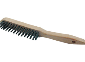 BROSSE DROITE EN ACIER AVEC MANCHE EN BOIS