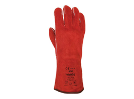 GANT DE SOUDEUR EN CROÛTE DE CUIR ROUGE